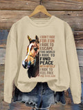 🔥Buy 3 Get 10% Off🔥Women's Western Pony I Don't Ride For Fun I Ride To Escape Printed Sweatshirt