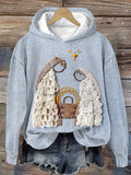 Women's Nativity Print Christmas Hoodie