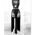 Gothic Bandaged Corset Bustier Top Cutout High Split Mesh Sets