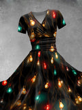 Women's  Christmas Lights Art Print Casual Dress