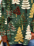 Women's Christmas Gift Christmas Tree Print Casual V-neck Sweatshirt