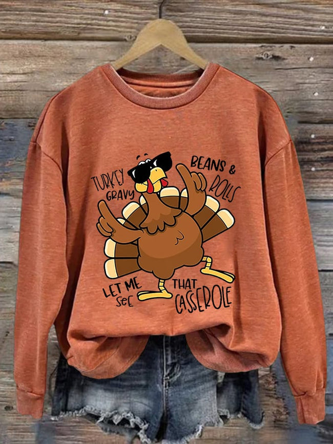Women'S Thanksgiving Printed Sweatshirt