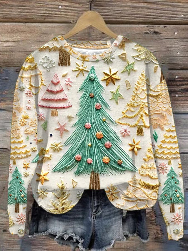 Women's Christmas Print Long Sleeve Sweatshirt