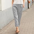 Solid Cotton Linen Pants