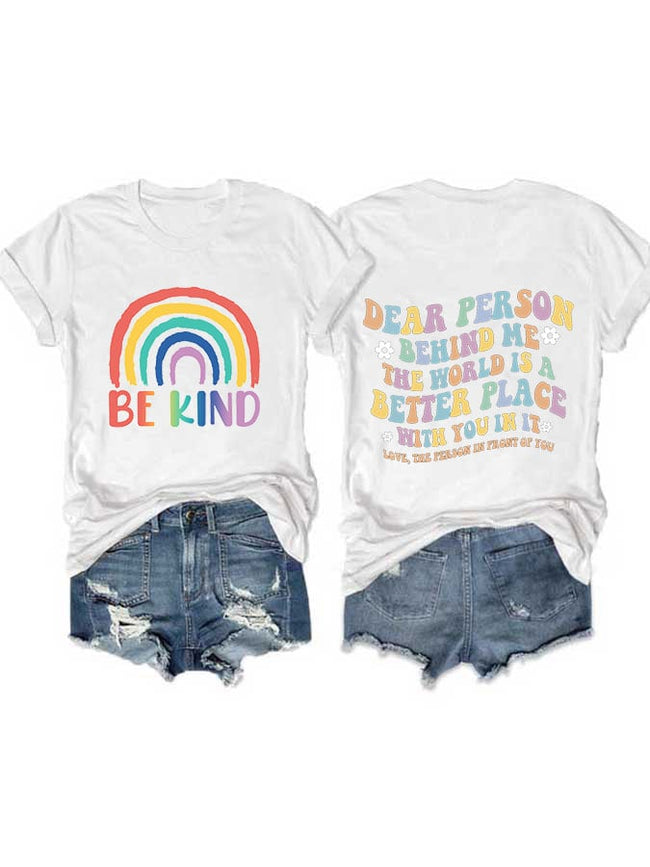 Be Kind Printed Casual T-Shirt