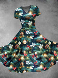 Women's Christmas Gift Christmas Fruit Christmas Tree Design Print Maxi Dress