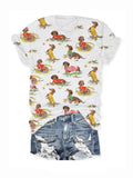 😂Easily Distracted By Dachshund 😂Dog Pet Print Casual Crew Neck T-Shirt