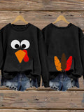 Women's Funny Turkey Thanksgiving Print Sweatshirt