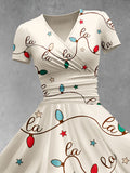 Women's Christmas Gift Christmas Neon Lights Print Design Maxi Dress