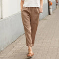 Solid Cotton Linen Pants