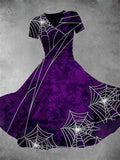 BUY 3 GET 10% OFFWomen's Vintage Spider Web Print Dress