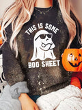 Women's Halloween This Is Some Boo Sheet Ghost Sweatshirt