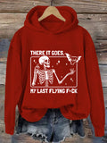 Buy 4 get 12% OFFWomen's Halloween There It Goes My Last Flying F*ck  Casual Hooded Sweatshirt