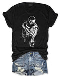 Skeleton And Cat T-shirt