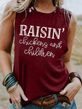 Raisin' Chickens And Children Tank Top