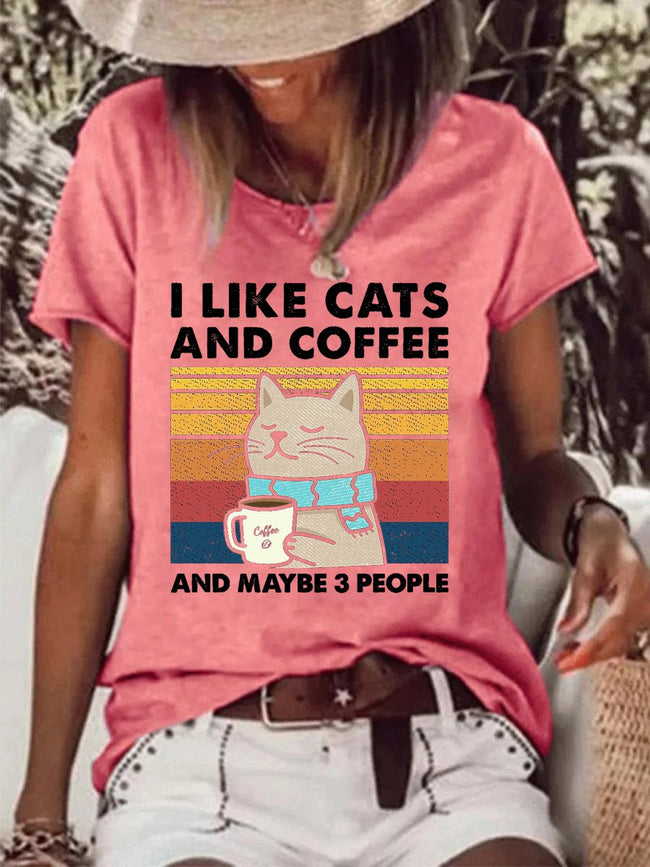 I Like Cats And Coffee T-Shirt