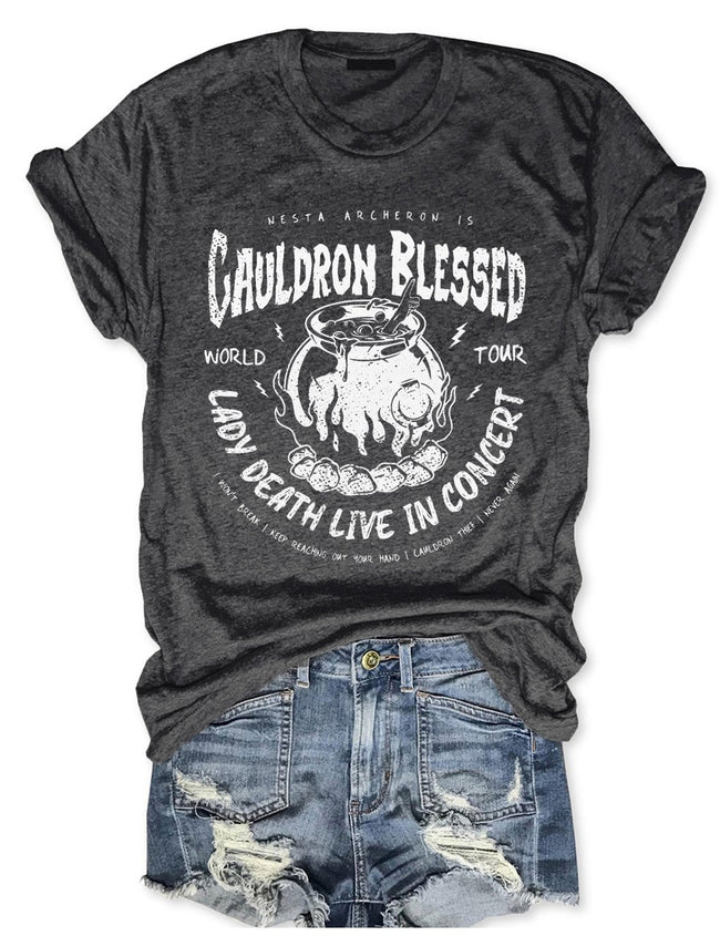Nesta Archeron ACOTAR Cauldron Blessed Lady Death Band T-Shirt