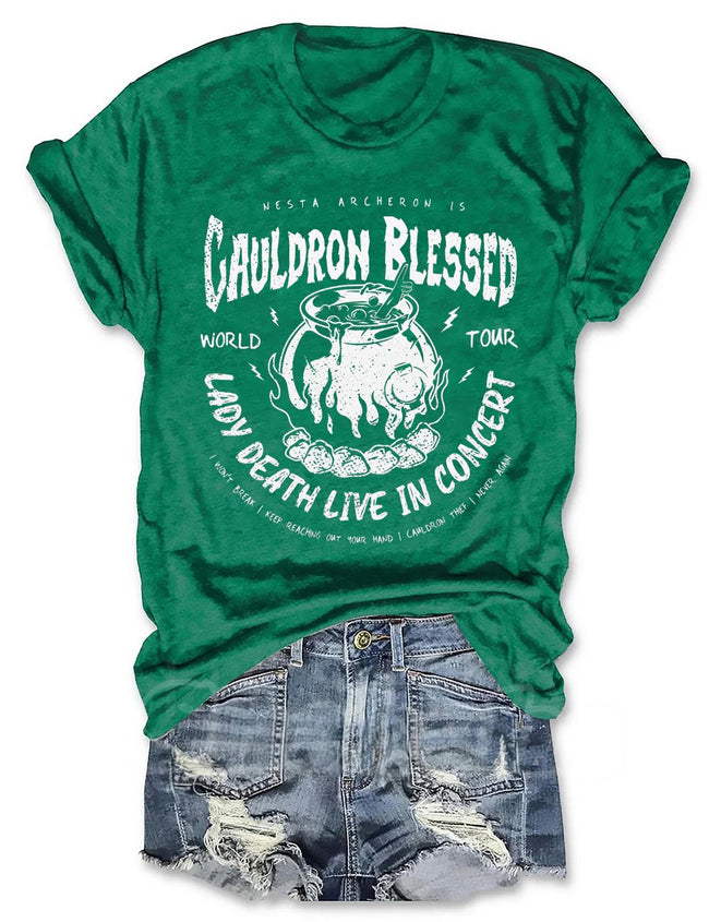 Nesta Archeron ACOTAR Cauldron Blessed Lady Death Band T-Shirt