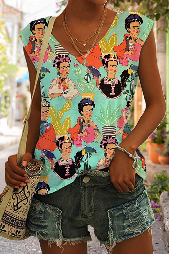 Women's Vintage Exotic Frida Sleeveless Tank Top
