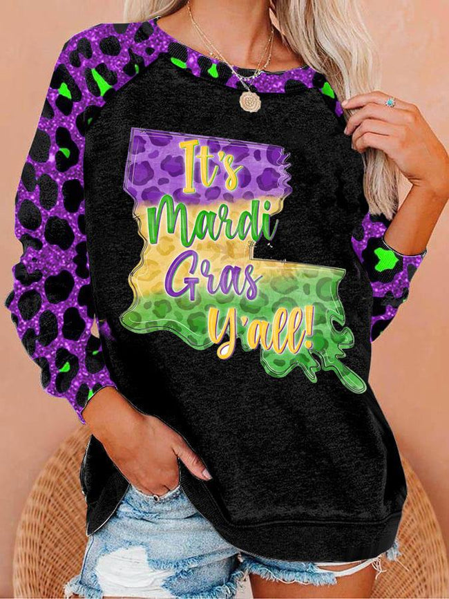 Women's MARDI GRAS DAILY Print Sweatshirt