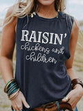 Raisin' Chickens And Children Tank Top