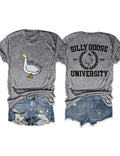 Silly Goose University Double Side Pattern T-shirt