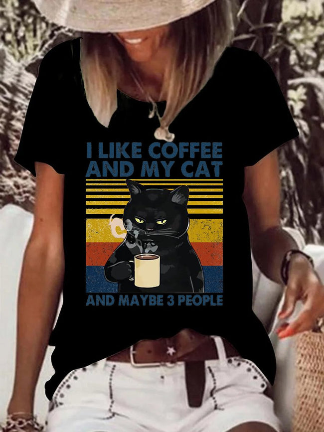 I Like Cats And Coffee And Maybe 3 People T-Shirt