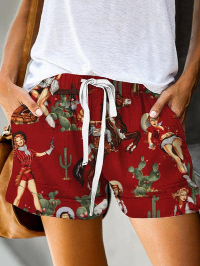 Women's Western Vintage Pattern Shorts