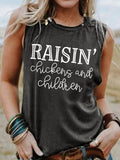 Raisin' Chickens And Children Tank Top