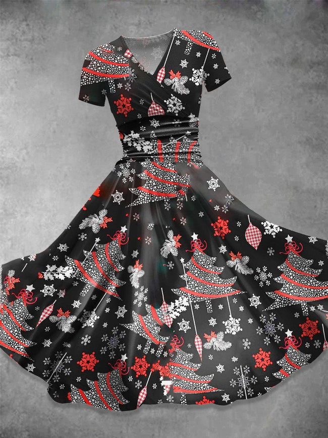 Women's  Christmas Tree Print Casual Dress