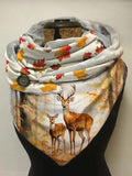 Cute Deer Autumn Halloween Print Casual Scarf