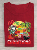 Santa Claus in Hawaii Print T-shirt