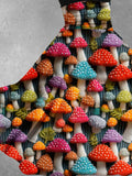 Women's Christmas Gift Rainbow Mushroom Print Design Maxi Dress