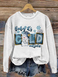 Baby It's Cold Outside Christmas Snowman Winter Print Casual Sweatshirt
