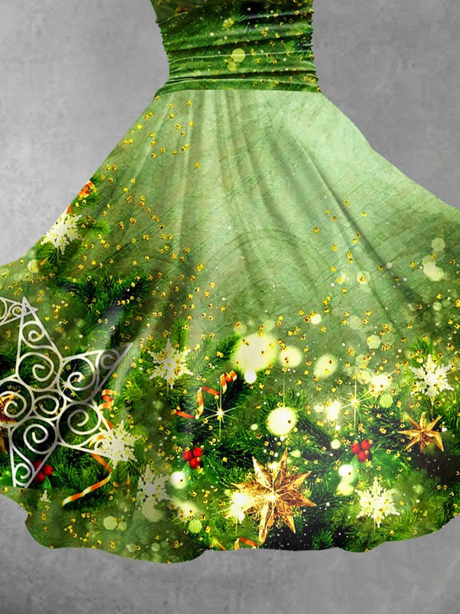 Women's Glitter Christmas  Print Casual Dress