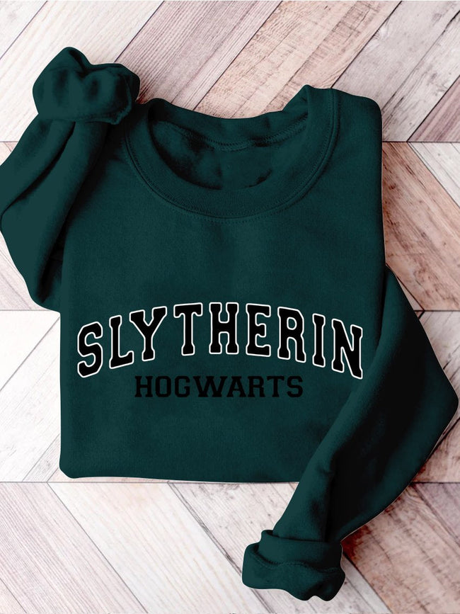 Magical Wizard Castle Wizard Book Lover Family Vacation Slytherin Print Casual Sweatshirt