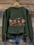 Christmas Magical Coffee Wizard Castle Wizard Book Lover Family Vacation Print Casual Sweatshirt