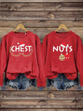 Unisex  Chest Nuts Christmas  Print Casual  Sweatshirt