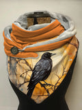 Crow Branch Halloween Print Casual Scarf