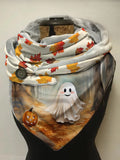 Cute Ghost with A Pumpkin Halloween Print Casual Scarf