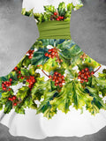 Women's Christmas Tree Christmas Leaf Decoration Design Maxi Dress