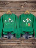 Unisex  Chest Nuts Christmas  Print Casual  Sweatshirt