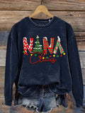 Christmas Grandma Nana Claus Print Casual Sweatshirt