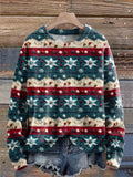 Christmas Art Print Knit Pullover Sweater