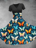 Women's  Valentine's Day Gift Butterfly Print Art Design Maxi Dress