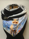 Cute Fox Watercolor Halloween Print Casual Scarf