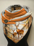 Cute Deer Autumn Halloween Print Casual Scarf