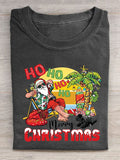 Santa Claus in Hawaii Print T-shirt