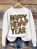 Hello 2024 Happy New Year Print Casual  Sweatshirt