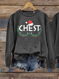 Unisex  Chest Nuts Christmas  Print Casual  Sweatshirt